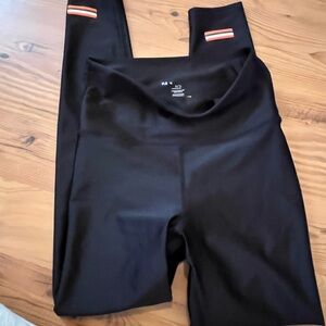 P.E Nation Black Leggings with Orange Accents